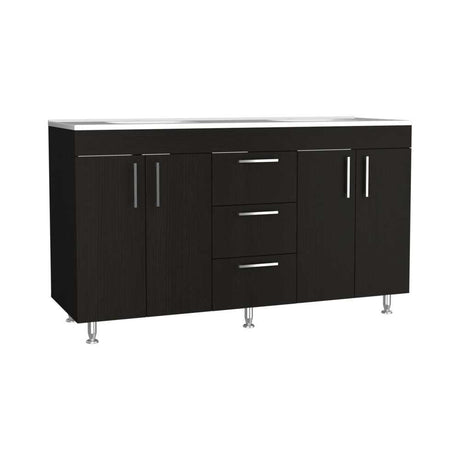 Mueble Doble Velloc Wengue 152 cm con Cuatro Puertas y Tres Cajones - Gabinetes | Bylmo