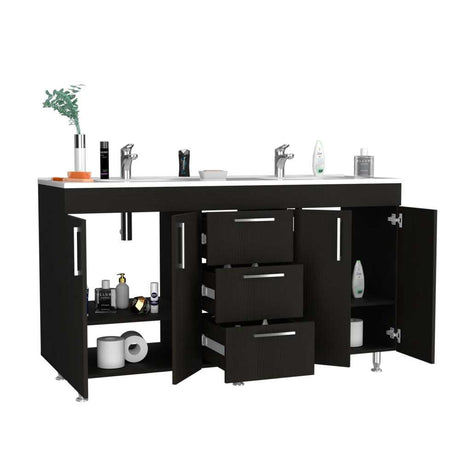 Mueble Doble Velloc Wengue 152 cm con Cuatro Puertas y Tres Cajones - Gabinetes | Bylmo