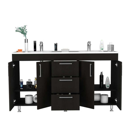 Mueble Doble Velloc Wengue 152 cm con Cuatro Puertas y Tres Cajones - Gabinetes | Bylmo