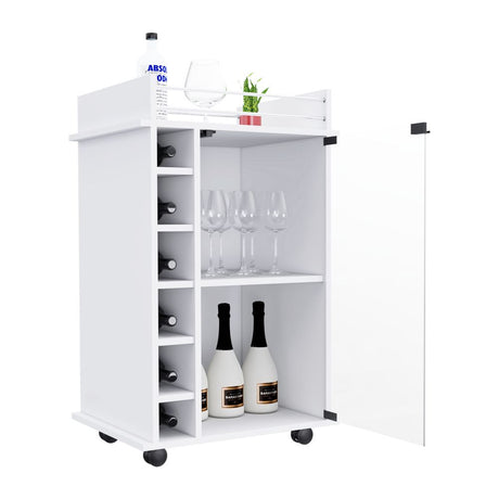 Bar Dukat Plus Blanco 55x89cm sin Cajones y con Seis Portabotellas - Bares | Bylmo