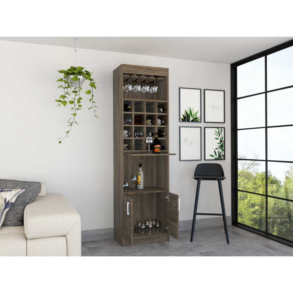 Bar Kava Coñac 51x180cm con Un Cajón y con Dieciséis Portabotellas - Bares | Bylmo