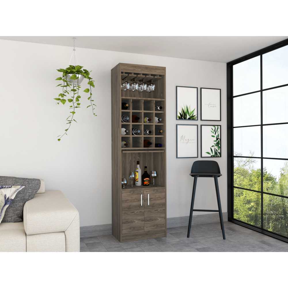 Bar Kava Coñac 51x180cm con Un Cajón y con Dieciséis Portabotellas - Bares | Bylmo