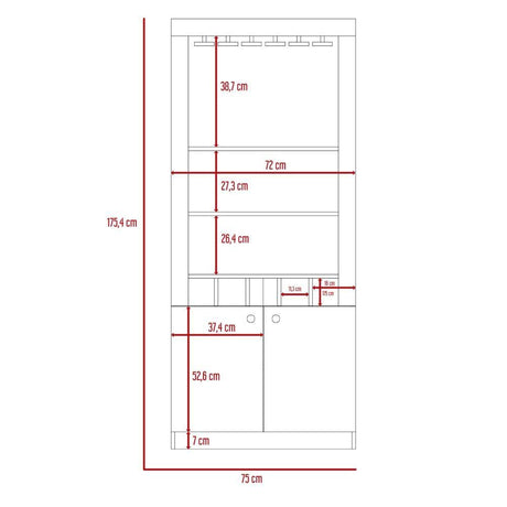 Bar Montenegro Caramelo 75 cm con Dos Puertas - Bares | Bylmo