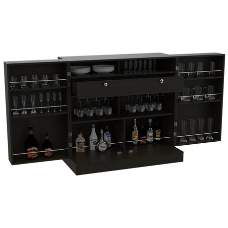 Bar Normandia Wengue 102x94.8cm con Un Cajón y sin Portabotellas - Bares | Bylmo