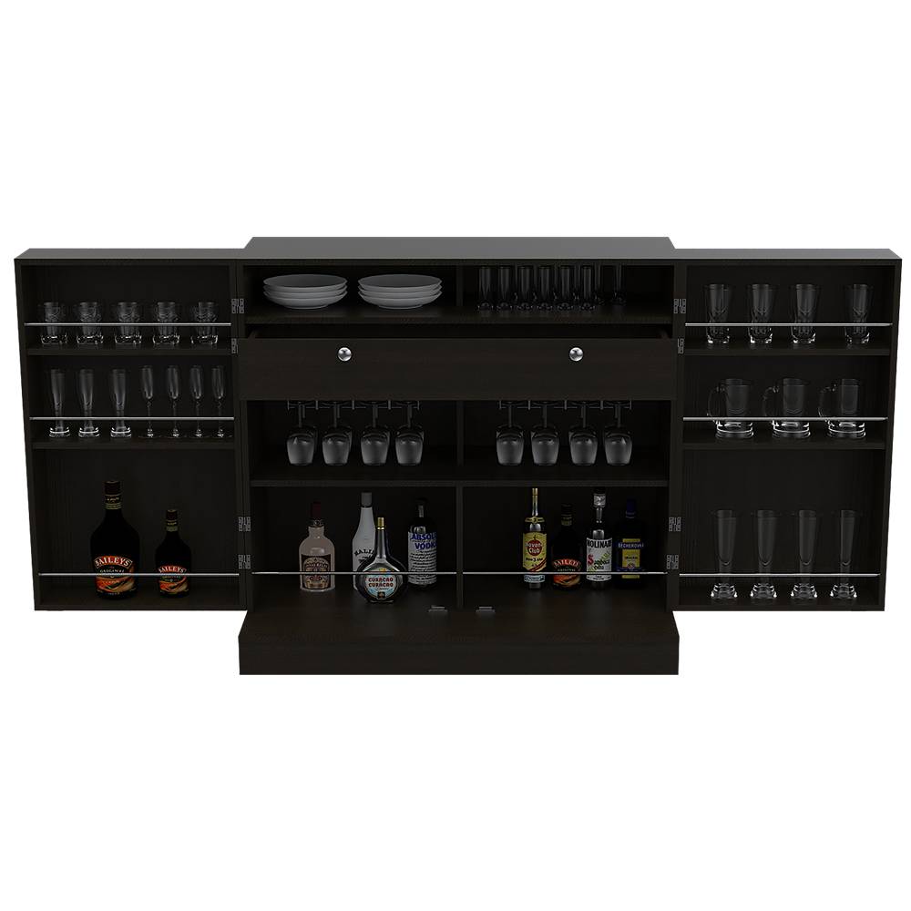 Bar Normandia Wengue 102x94.8cm con Un Cajón y sin Portabotellas - Bares | Bylmo