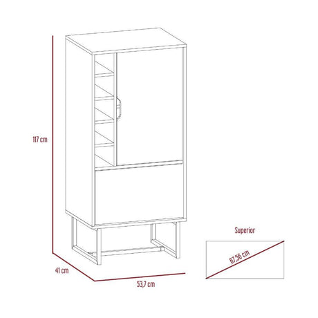 Bar Pergamo Blanco y Gales 53 cm con Dos Puertas - Bares | Bylmo
