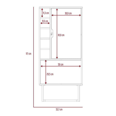 Bar Pergamo Blanco y Gales 53 cm con Dos Puertas - Bares | Bylmo