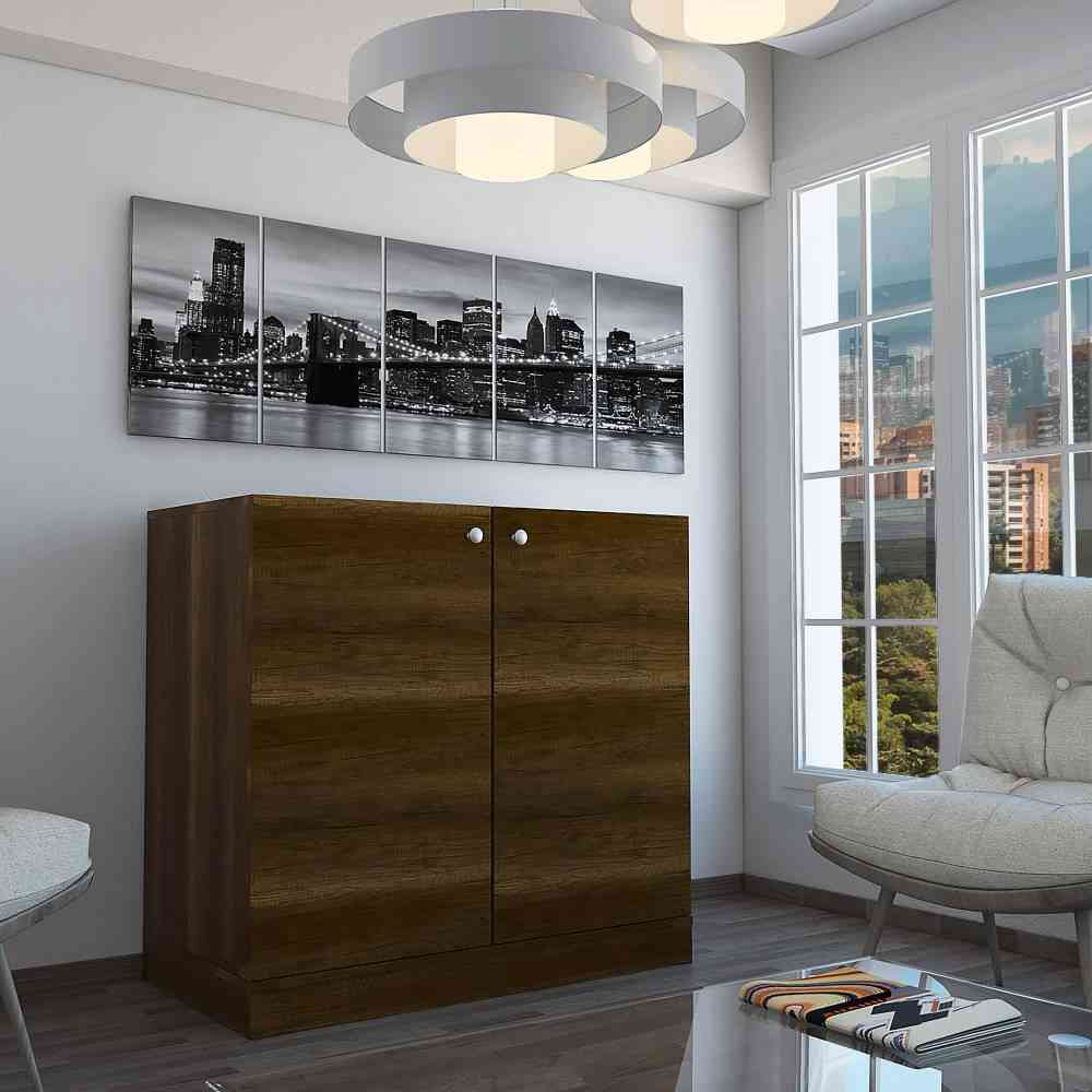 Bar Sintra Caramelo 102x94.8cm con Un Cajón y con Doce Portabotellas - Bares | Bylmo