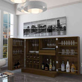 Bar Sintra Caramelo 102x94.8cm con Un Cajón y con Doce Portabotellas - Bares | Bylmo