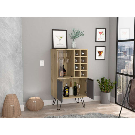 Bar Vegas Duna y Plomo 59 cm con Puerta de Vidrio - Bares | Bylmo