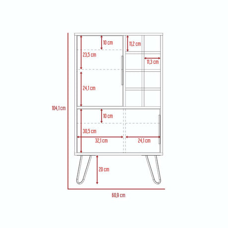Bar Vegas Duna y Plomo 59 cm con Puerta de Vidrio - Bares | Bylmo