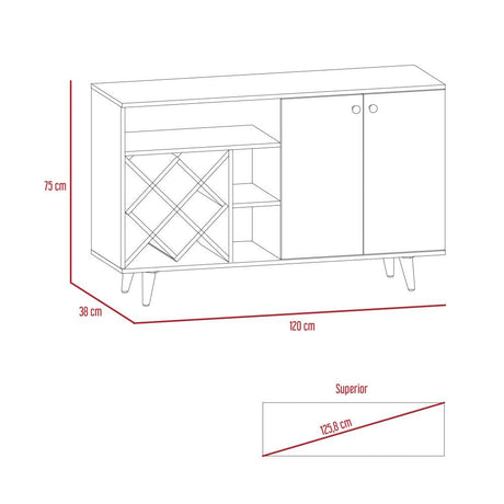 Bar Vithi Duna y Blanco 120 cm con Dos Puertas - Bares | Bylmo