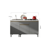 Mueble Inferior Santiago Grafito 150 cm Izquierda con Mesón - Cocinas | Bylmo