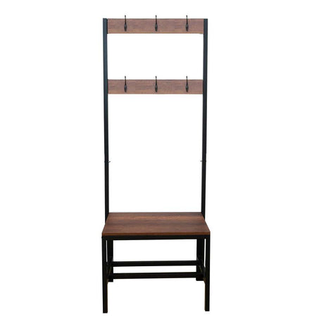 Mueble Recibidor Home Cafe y Negro 65 cm con Zapatero y Percheros - Bifes | Bylmo