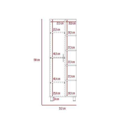 Mueble Manchester Wengue 51 cm con Una Puerta y Entrepaños - Gabinetes | Bylmo