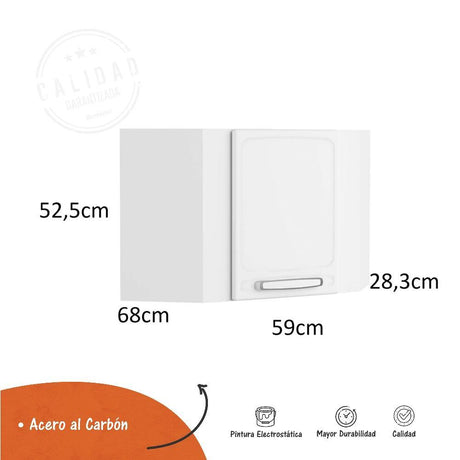 Mueble Auxiliar Blanco 68x52cm con Un Entrepaño y Dos Compartimientos - Muebles Organizadores | Bylmo