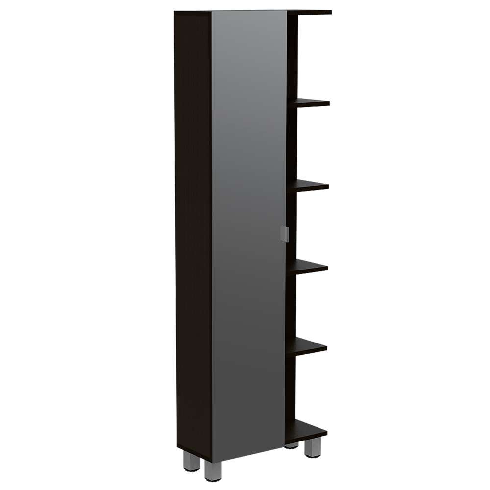 Mueble para Baño Esquinero Urano Wengue 52.2x158cm sin Cajones y con Cuatro Entrepaños - Gabinetes | Bylmo
