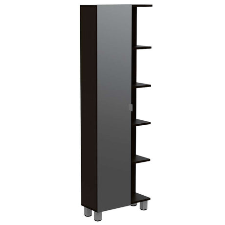 Mueble para Baño Esquinero Urano Wengue 52.2x158cm sin Cajones y con Cuatro Entrepaños - Gabinetes | Bylmo