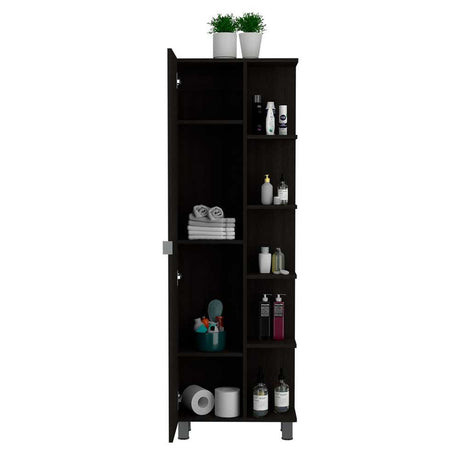 Mueble para Baño Esquinero Urano Wengue 51.2x158cm sin Cajones y con Cuatro Entrepaños - Gabinetes | Bylmo