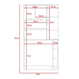 Mueble Transformable Optimus Cafe Expreso y Wengue 90 cm con Tres Puertas sin Sillas - Muebles Organizadores | Bylmo