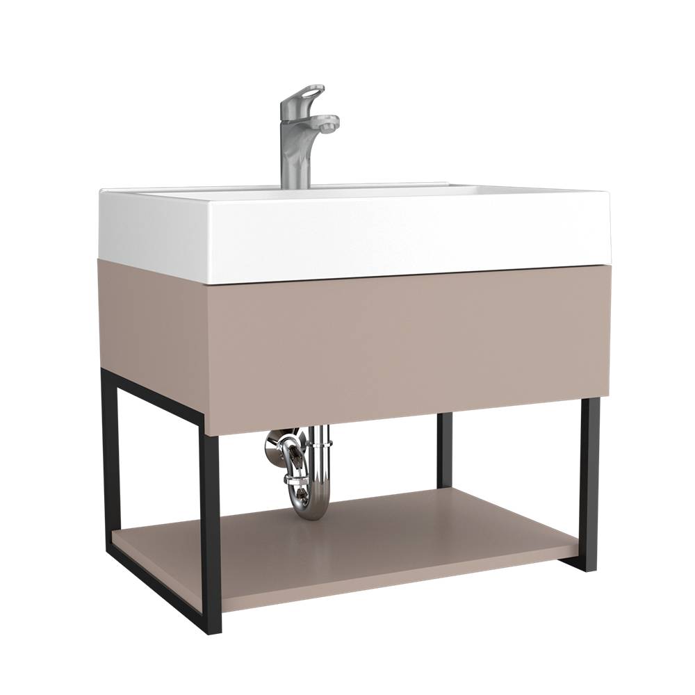 Mueble para Lavamanos Fusion Plus Taupe 60x44.6cm Individual sin Lavamanos y sin Puertas - Gabinetes | Bylmo
