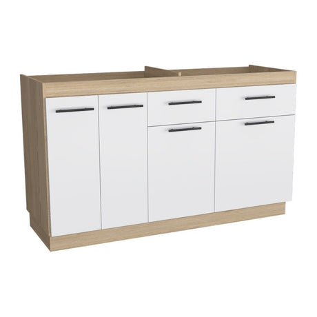 Mueble Inferior Belmira Rovere y Blanco 150 cm - Cocinas | Bylmo