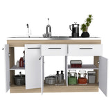 Mueble Inferior Belmira Rovere y Blanco 150 cm - Cocinas | Bylmo