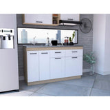 Mueble Inferior Belmira Rovere y Blanco 150 cm - Cocinas | Bylmo
