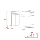 Mueble Inferior Belmira Rovere y Blanco 150 cm - Cocinas | Bylmo