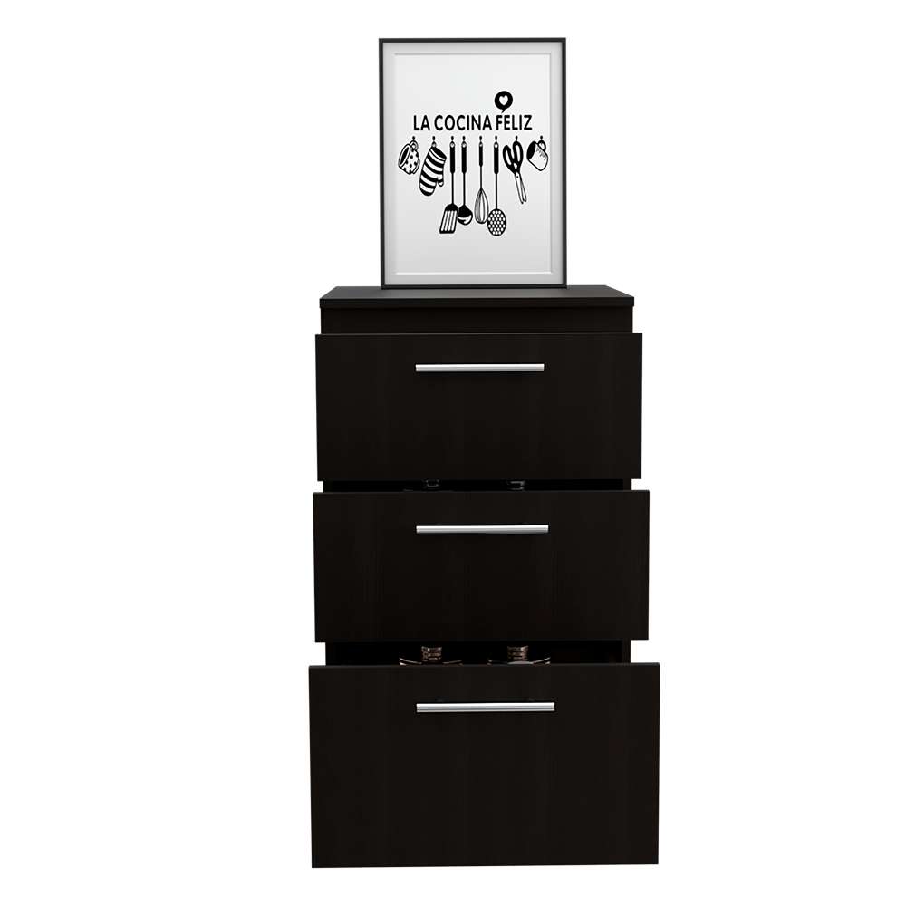 Mueble Auxiliar Manchester Wengue 50x90cm sin Entrepaños y con Tres Compartimientos