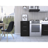 Mueble Auxiliar Manchester Wengue 50x90cm sin Entrepaños y con Tres Compartimientos