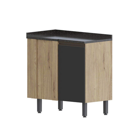Mueble Inferior Madera 87x87cm con Mesón de Madera y sin Pozuelo - Muebles Inferiores | Bylmo