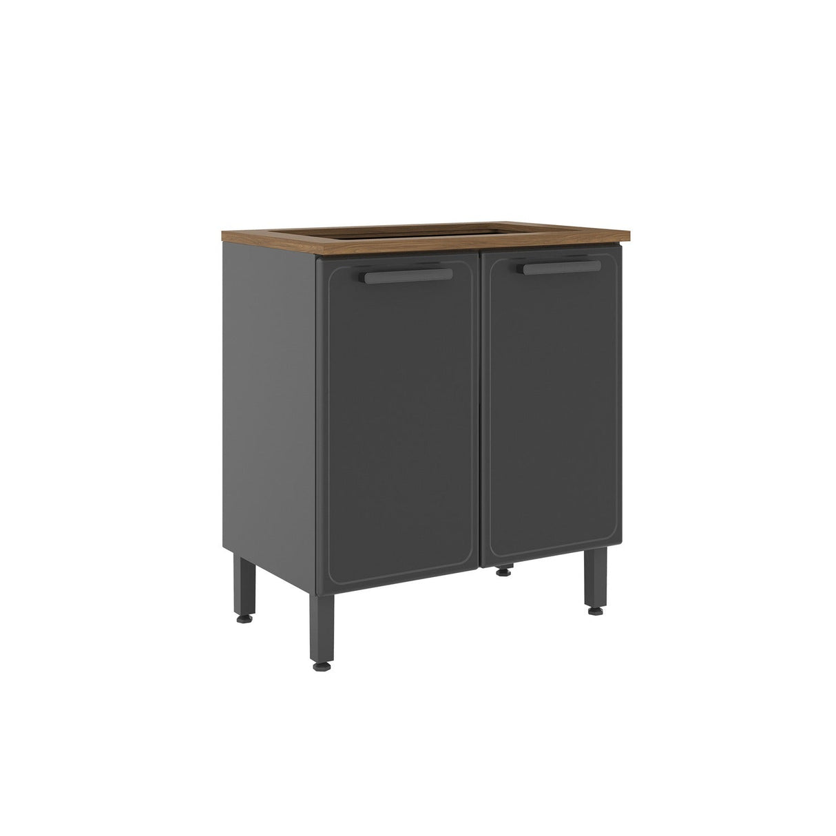 Mueble Inferior Maqui sin Mesón con Dos Puertas Gris 80 cm - Muebles Inferiores | Bylmo