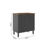 Mueble Inferior Maqui sin Mesón con Dos Puertas Gris 80 cm - Muebles Inferiores | Bylmo
