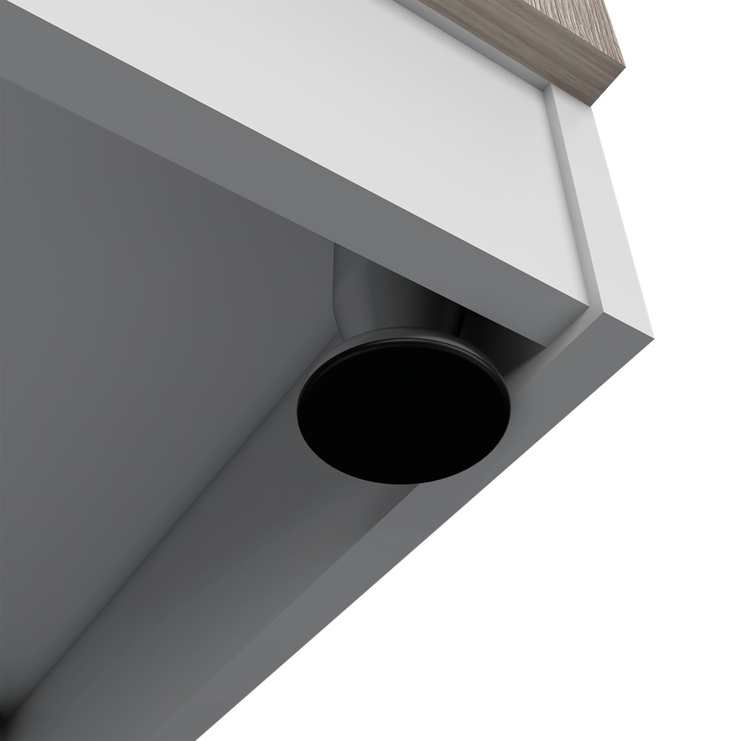 Mueble Inferior Napoles Blanco y Ceniza 100x90cm con Mesón de Acero Inoxidable y con Pozuelo Lado Derecho - Muebles Inferiores | Bylmo