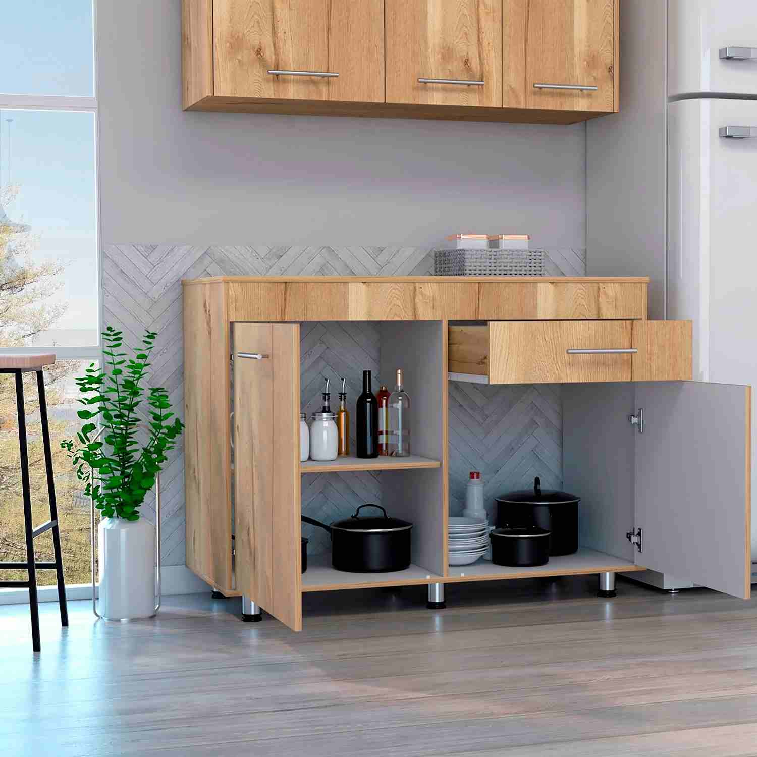 Mueble Inferior Orion con Un Cajón y Almacenamiento Duna 120 cm Sin Meson, Sin Horno - Muebles Inferiores | Bylmo