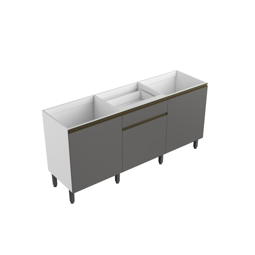 Mueble Inferior Santiago Grafito 180 cm sin Mesón - Cocinas | Bylmo