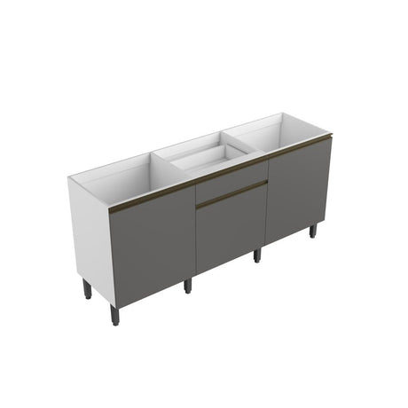 Mueble Inferior Santiago Grafito 180 cm sin Mesón - Cocinas | Bylmo