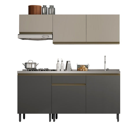 Mueble Inferior Santiago Grafito 180 cm sin Mesón - Cocinas | Bylmo
