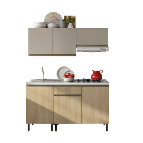 Mueble Inferior Santiago Macadamia 150 cm sin Mesón - Cocinas | Bylmo