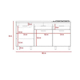 Mueble Inferior Gante Rovere 180x51.3cm con Mesón de Acero Inoxidable y con Pozuelo Lado Izquierdo - Muebles Inferiores | Bylmo
