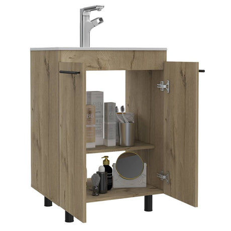 Mueble para Lavamanos Khari Duna 60.5x86.8cm Individual con Lavamanos con Dos Puertas - Gabinetes | Bylmo
