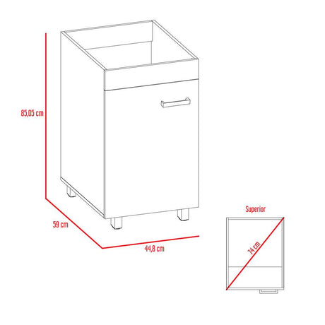 Mueble Valento Blanco 44 cm con Una Puerta - Gabinetes | Bylmo