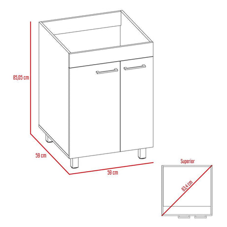 Mueble Valento Blanco 59 cm con Dos Puertas - Gabinetes | Bylmo