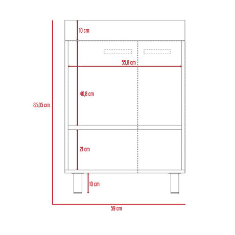 Mueble Valento Blanco 59 cm con Dos Puertas - Gabinetes | Bylmo