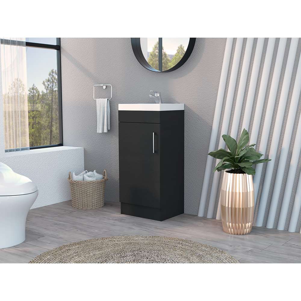 Mueble para Lavamanos Madrid Plus Wengue 40x83cm Individual sin Lavamanos con Una Puerta - Gabinetes | Bylmo