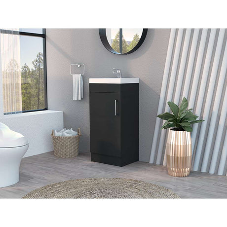 Mueble para Lavamanos Madrid Plus Wengue 40x83cm Individual sin Lavamanos con Una Puerta - Gabinetes | Bylmo