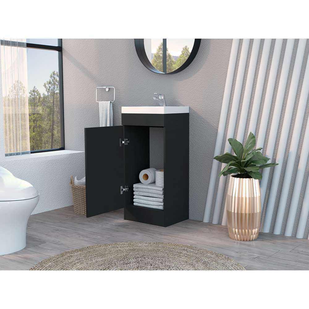 Mueble para Lavamanos Madrid Plus Wengue 40x83cm Individual sin Lavamanos con Una Puerta - Gabinetes | Bylmo