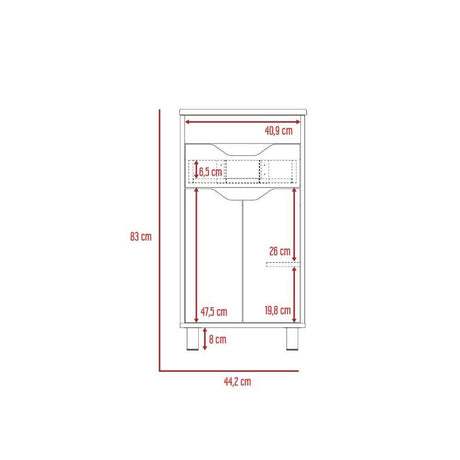 Mueble Recife Amareto 44 cm con Dos Puertas y Un Cajón - Gabinetes | Bylmo
