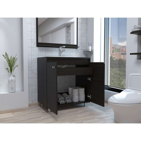 Mueble Rivere Wengue 80 cm con Dos Puertas - Gabinetes | Bylmo